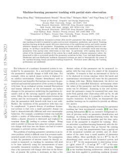 Machine-learning parameter tracking with partial state observation
