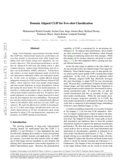 Domain Aligned CLIP for Few-shot Classification