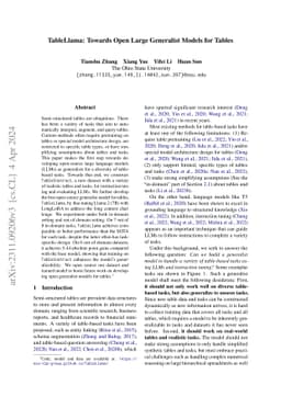 TableLlama: Towards Open Large Generalist Models for Tables