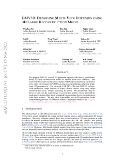DMV3D: Denoising Multi-View Diffusion using 3D Large Reconstruction
  Model