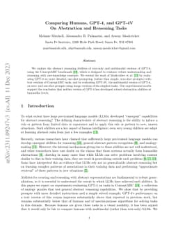 Comparing Humans, GPT-4, and GPT-4V On Abstraction and Reasoning Tasks