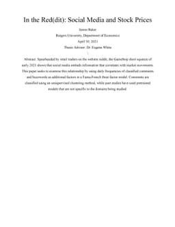 In the Red(dit): Social Media and Stock Prices