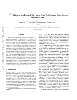 UFOGen: You Forward Once Large Scale Text-to-Image Generation via
  Diffusion GANs