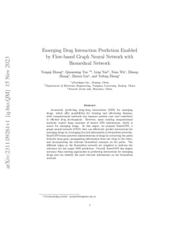 Emerging Drug Interaction Prediction Enabled by Flow-based Graph Neural
  Network with Biomedical Network