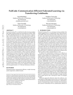 FedCode: Communication-Efficient Federated Learning via Transferring
  Codebooks