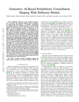 Generative AI-Based Probabilistic Constellation Shaping With Diffusion
  Models