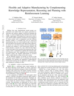 Flexible and Adaptive Manufacturing by Complementing Knowledge
  Representation, Reasoning and Planning with Reinforcement Learning