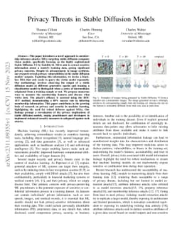 Privacy Threats in Stable Diffusion Models