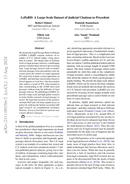 LePaRD: A Large-Scale Dataset of Judges Citing Precedents