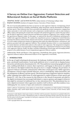 A Survey on Online User Aggression: Content Detection and Behavioral Analysis on Social Media