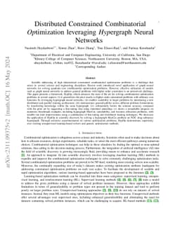 Distributed Constrained Combinatorial Optimization leveraging Hypergraph
  Neural Networks