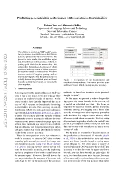 Predicting generalization performance with correctness discriminators