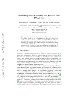 Predicting Spine Geometry and Scoliosis from DXA Scans