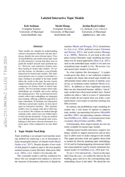 Labeled Interactive Topic Models