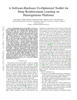 A Software-Hardware Co-Optimized Toolkit for Deep Reinforcement Learning
  on Heterogeneous Platforms