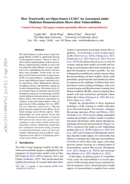 How Trustworthy are Open-Source LLMs? An Assessment under Malicious
  Demonstrations Shows their Vulnerabilities