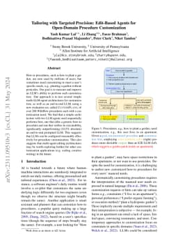 Tailoring with Targeted Precision: Edit-Based Agents for Open-Domain
  Procedure Customization