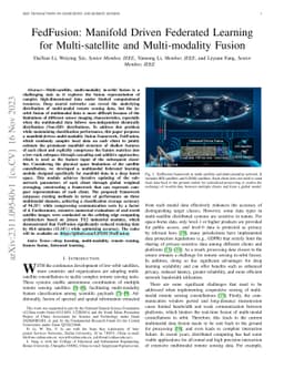 FedFusion: Manifold Driven Federated Learning for Multi-satellite and
  Multi-modality Fusion