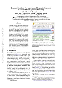 Pregnant Questions: The Importance of Pragmatic Awareness in Maternal
  Health Question Answering