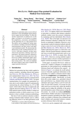 DocLens: Multi-aspect Fine-grained Evaluation for Medical Text
  Generation