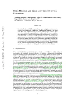 Code Models are Zero-shot Precondition Reasoners