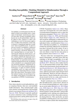 Decoding Susceptibility: Modeling Misbelief to Misinformation Through a
  Computational Approach