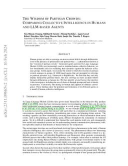 The Wisdom of Partisan Crowds: Comparing Collective Intelligence in
  Humans and LLM-based Agents