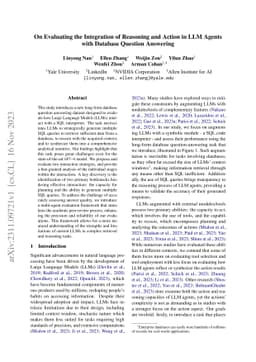 On Evaluating the Integration of Reasoning and Action in LLM Agents with
  Database Question Answering