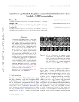 Gradient-Map-Guided Adaptive Domain Generalization for Cross Modality
  MRI Segmentation