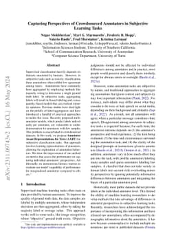 Capturing Perspectives of Crowdsourced Annotators in Subjective Learning
  Tasks