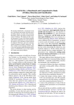 MAFALDA: A Benchmark and Comprehensive Study of Fallacy Detection and
  Classification