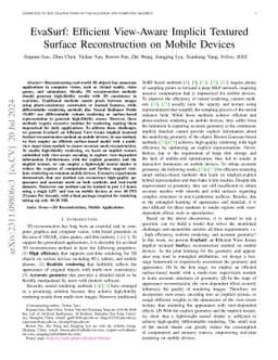 EvaSurf: Efficient View-Aware Implicit Textured Surface Reconstruction
  on Mobile Devices