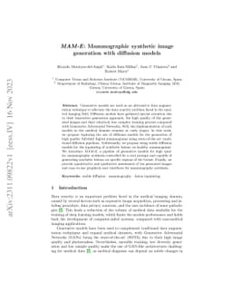 MAM-E: Mammographic synthetic image generation with diffusion models