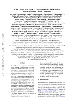 AfriMTE and AfriCOMET: Enhancing COMET to Embrace Under-resourced
  African Languages