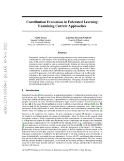 Contribution Evaluation in Federated Learning: Examining Current
  Approaches