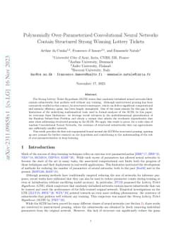 Polynomially Over-Parameterized Convolutional Neural Networks Contain
  Structured Strong Winning Lottery Tickets