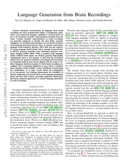 Language Generation from Brain Recordings