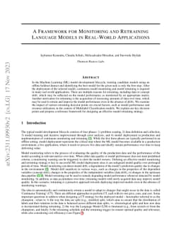 A Framework for Monitoring and Retraining Language Models in Real-World
  Applications