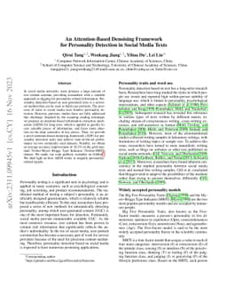An Attention-Based Denoising Framework for Personality Detection in
  Social Media Texts