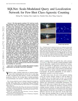 SQLNet: Scale-Modulated Query and Localization Network for Few-Shot
  Class-Agnostic Counting