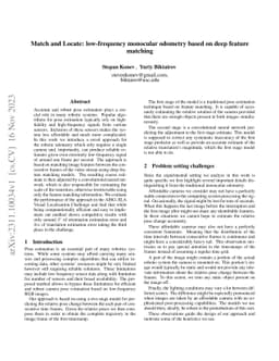 Match and Locate: low-frequency monocular odometry based on deep feature
  matching