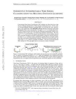 Inherently Interpretable Time Series Classification via Multiple
  Instance Learning