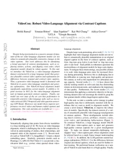 VideoCon: Robust Video-Language Alignment via Contrast Captions