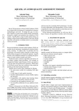 AQUATK: An Audio Quality Assessment Toolkit