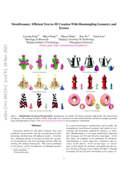 MetaDreamer: Efficient Text-to-3D Creation With Disentangling Geometry
  and Texture