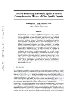 Towards Improving Robustness Against Common Corruptions using Mixture of
  Class Specific Experts