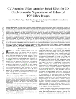 CV-Attention UNet: Attention-based UNet for 3D Cerebrovascular
  Segmentation of Enhanced TOF-MRA Images