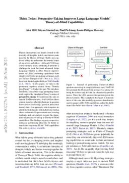 Think Twice: Perspective-Taking Improves Large Language Models'
  Theory-of-Mind Capabilities