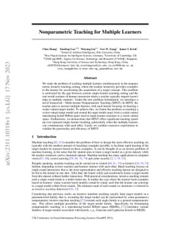 Nonparametric Teaching for Multiple Learners