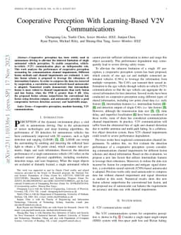 Cooperative Perception with Learning-Based V2V communications